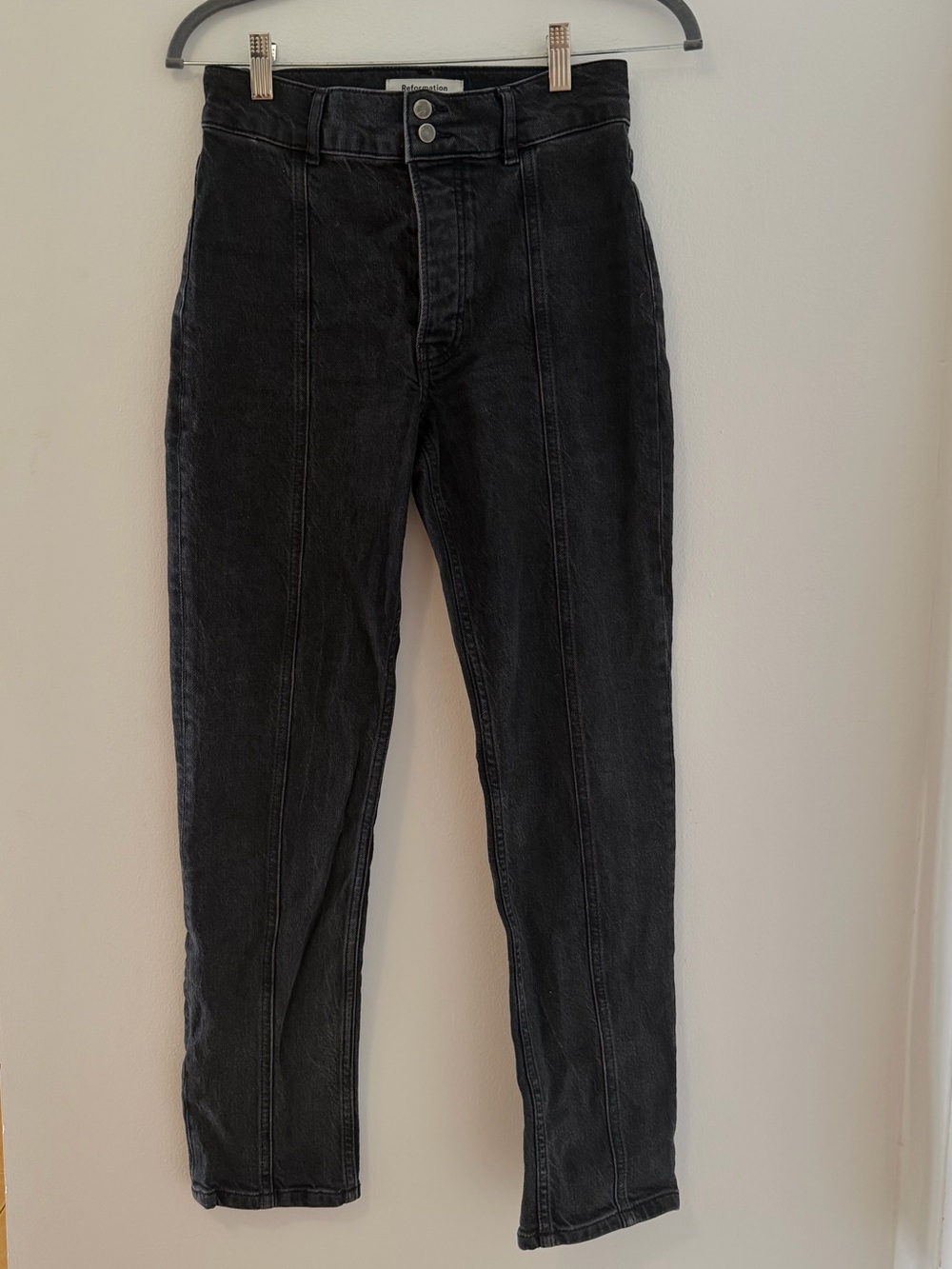 Reformation Cynthia High-Rise Seam-Front Jeans